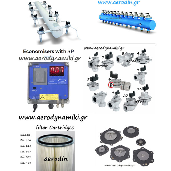 Air valves for cleaning various filters.