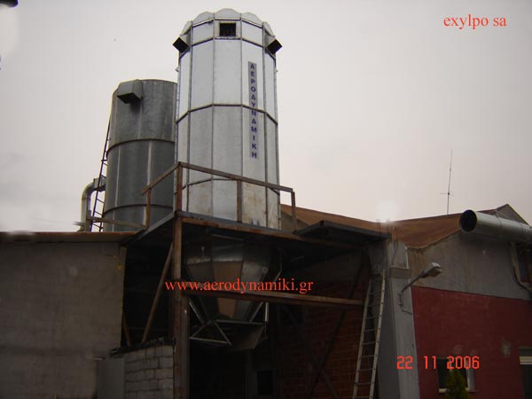 Installation of an absorption system with a silo and filters