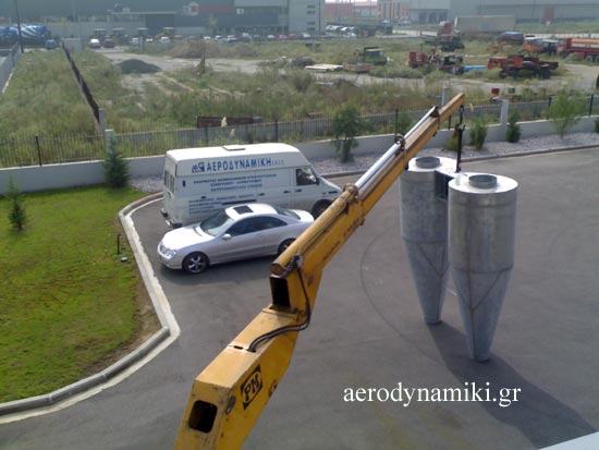 Installation of cyclones for air transportation of dust from pap